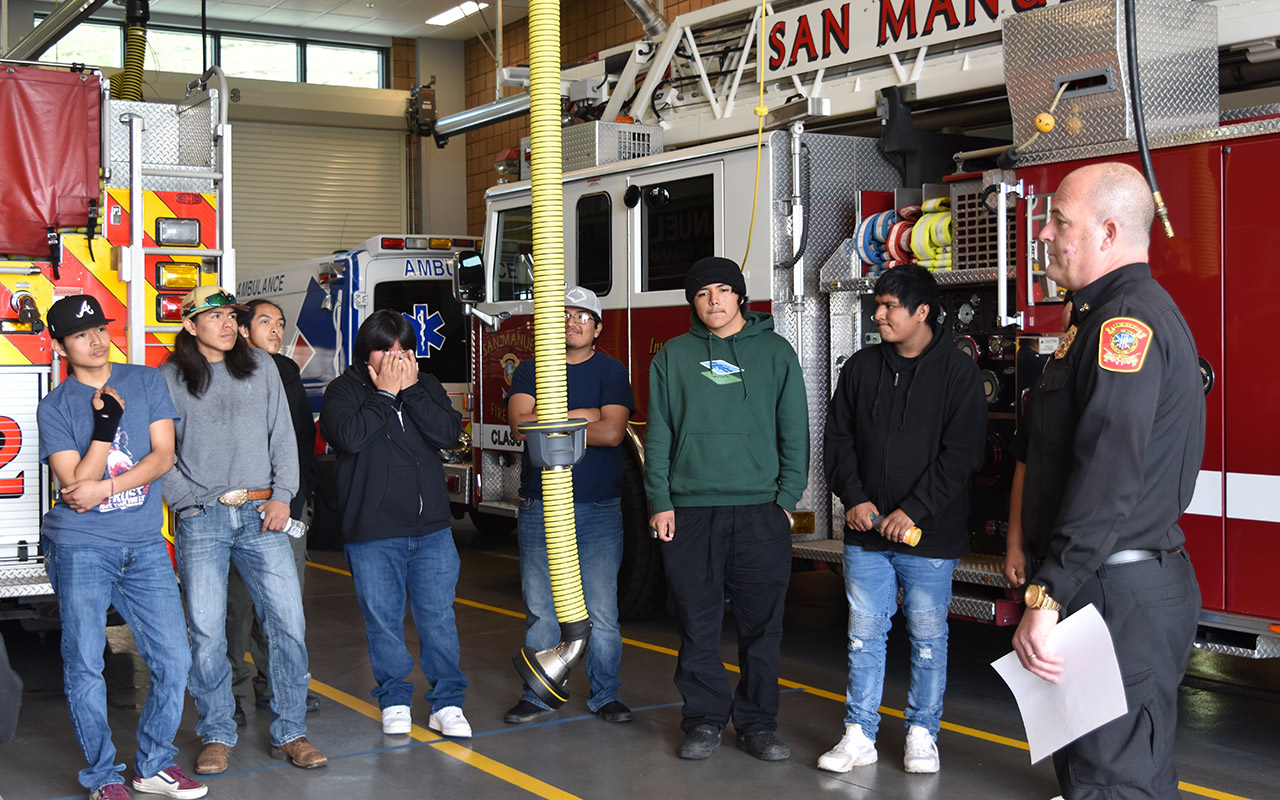 Sherman Indian High School Students with SMBMI Fire Department